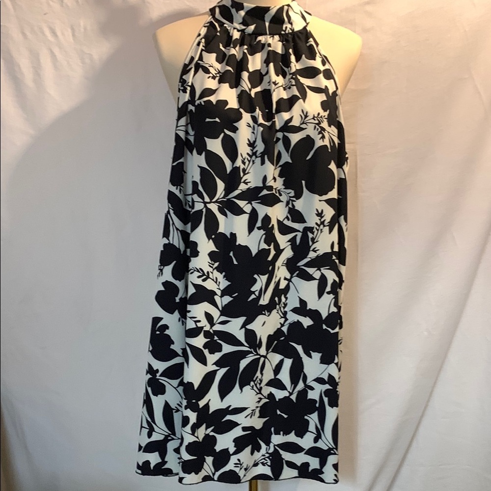 Black and White Halter Midi Sundress